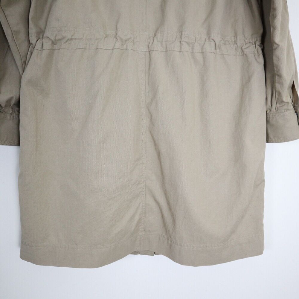 Brochu Walker Size S Prato Drawcord Anorak Coat Khaki Brown Hooded Zip - Picture 12 of 13
